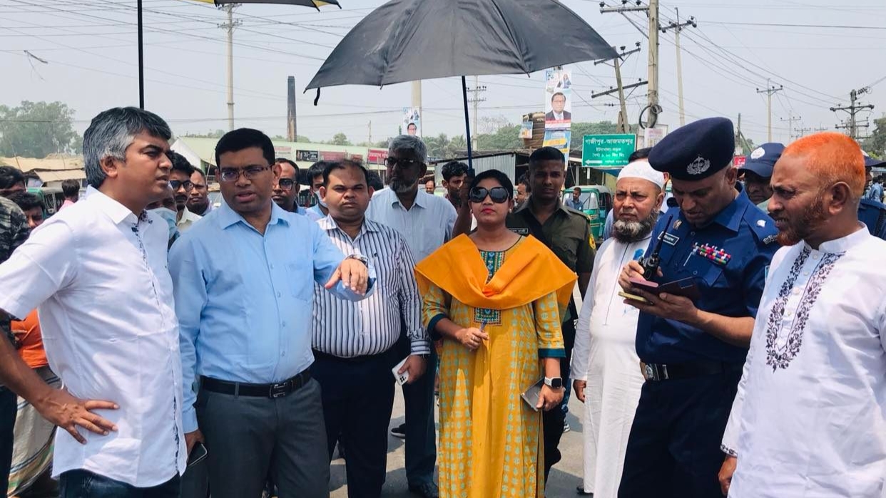 ঢাকা-সিলেট মহাসড়ক পরিদর্শনে জেলা প্রশাসক