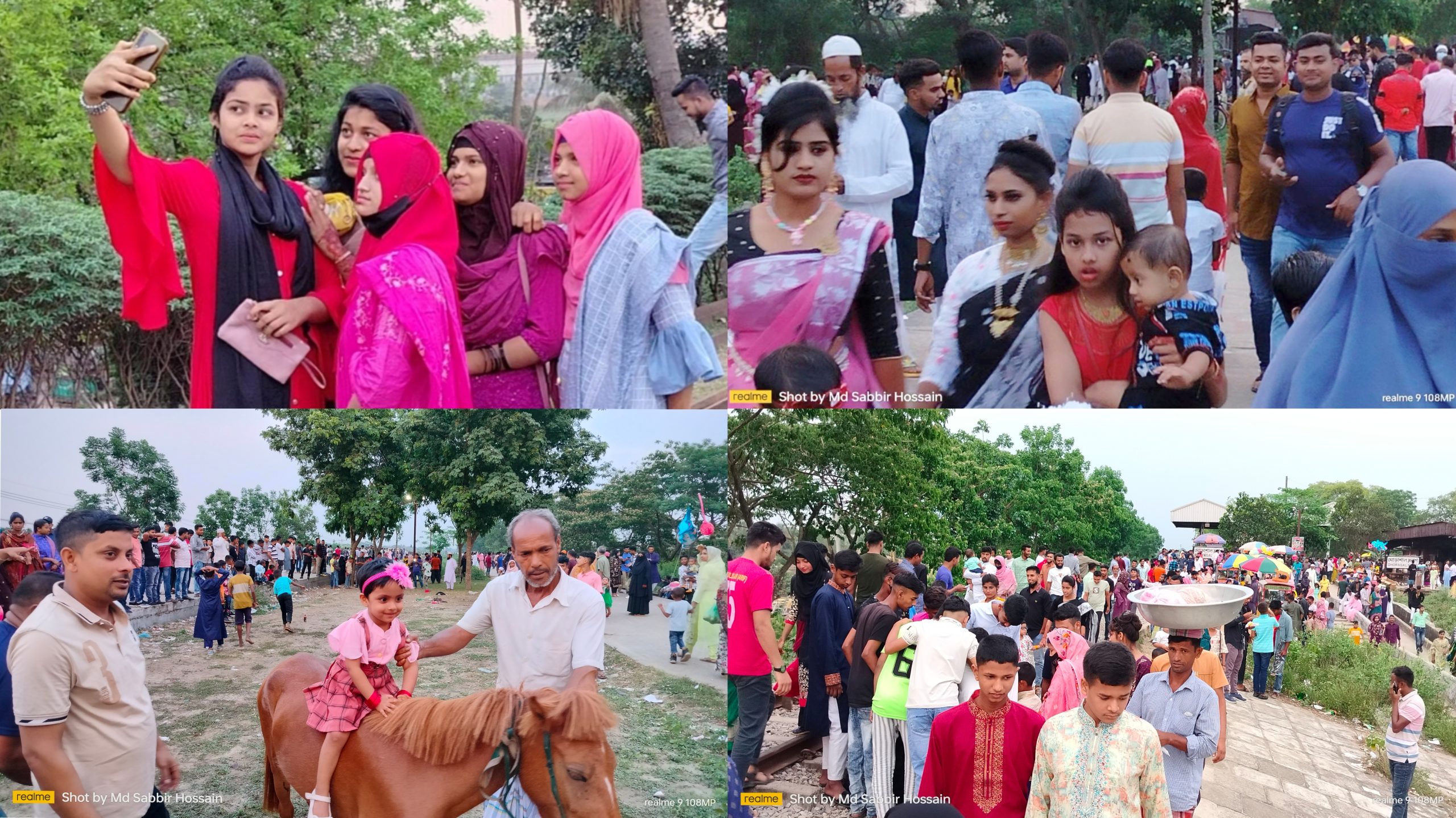 ঘোড়াশালে ঈদ উৎসবে শীতলক্ষ্যার তীরে মানুষের ঢল