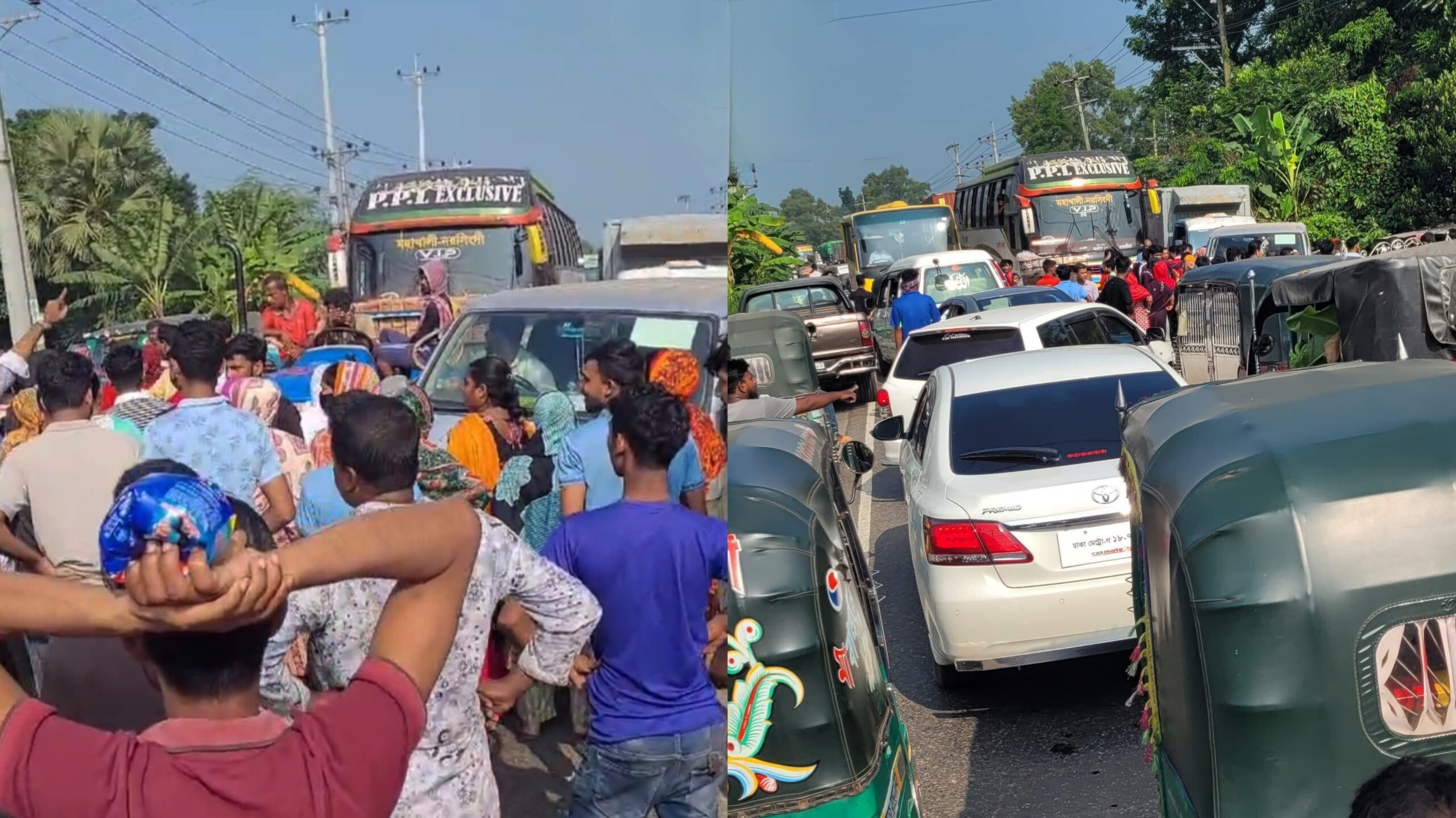 ঘোড়াশালে সড়ক অবরোধ, শ্রমিকদের বকেয়া বেতন পরিশোধের আশ্বাস